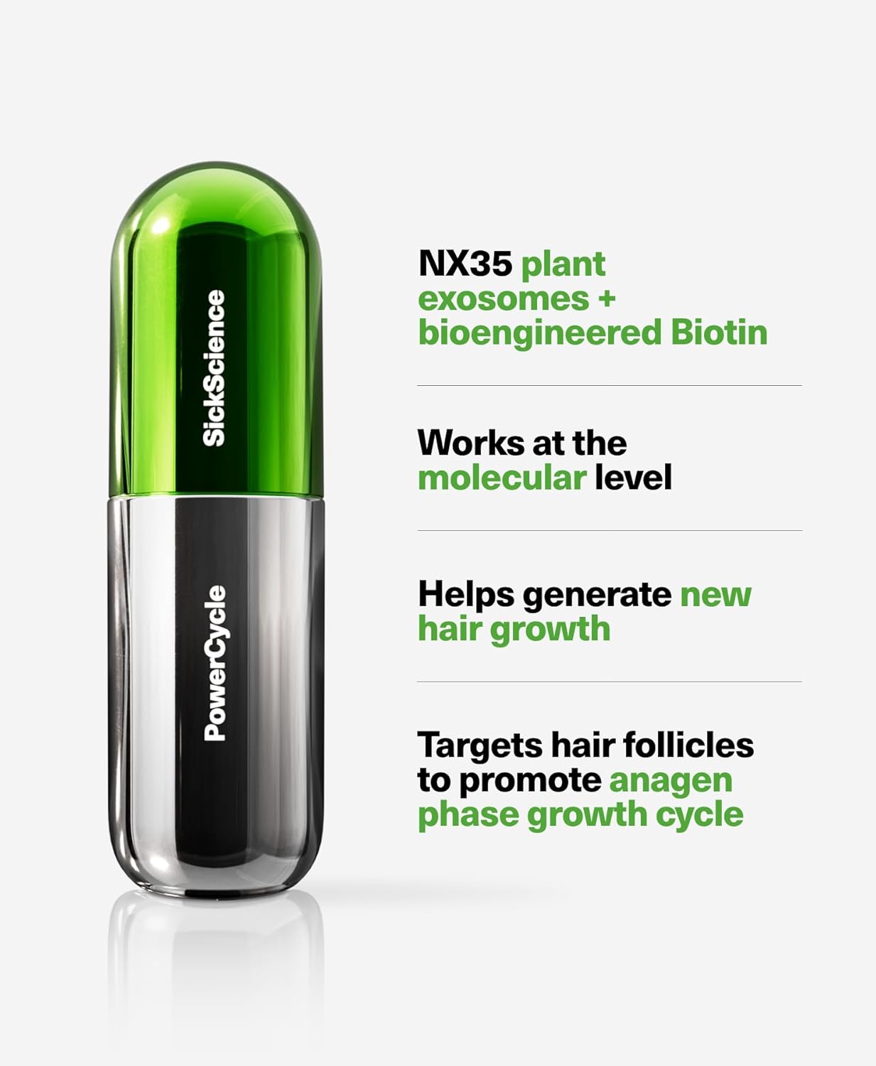 SickScience* PowerCycle Exosome Hair Growth Serum - Clinically Advanced Scalp Treatment for Thinning Hair